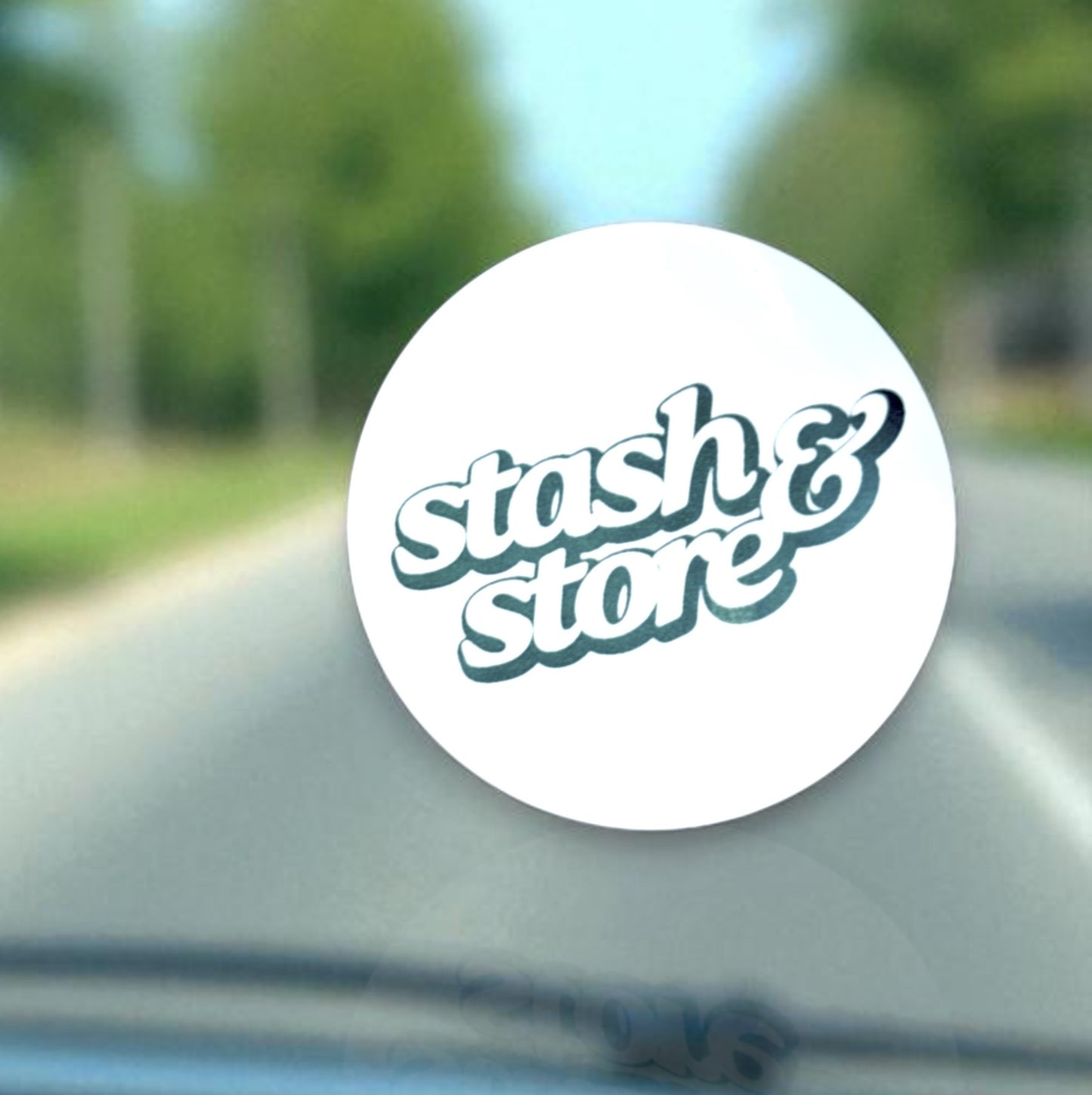 Plastic License Holder 90mm dia Plastic with 59 mm dia print Gloss white applied to Plastic LDH